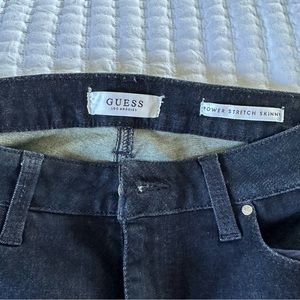 Guess low rise power stretch skinny jeans dark blue